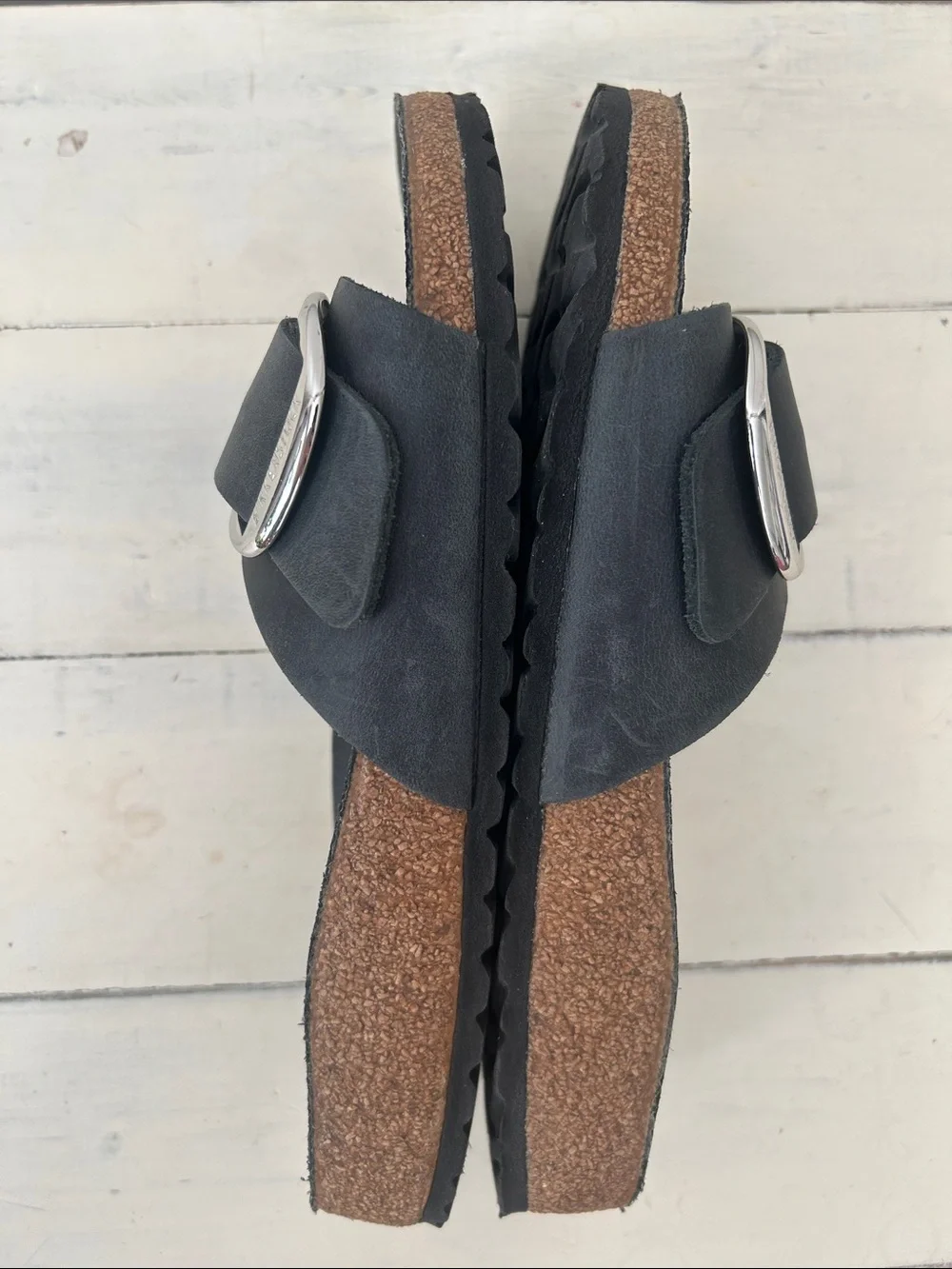 Birkenstock Black Madrid Big Buckle Slide Sandal